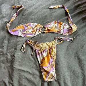 Retro string bikini set